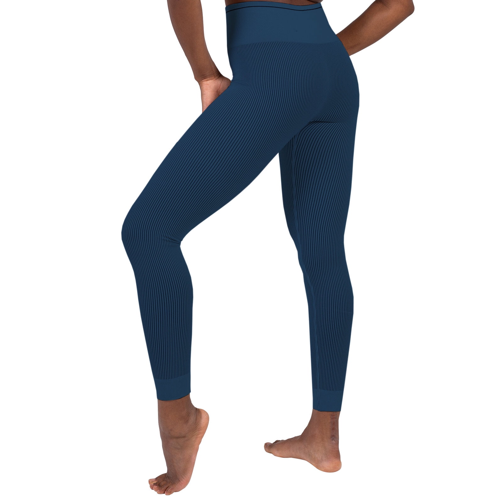 Womens Ribbed Seamless Leggings High Waisted For Exercise Gym