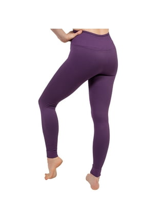 MAXXIM Women's Leggings Ribbed Seamless High Waisted Exercise Yoga Purple  XL