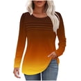 thumbnail image 1 of Womens Ribbed T-Shirt, Long Sleeve Shirts for Women Fall Casual Loose Fit Ombre Tie Dye Crewneck Tees Shirt Tops, 1 of 6