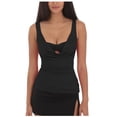 thumbnail image 1 of Womens Ribbed Tank Tops Fashion For Summer/Spring Solid Color Sleeveless Slim U-Neck Black Fitted Tank Tops S-L, 1 of 3