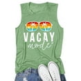 thumbnail image 1 of Womens Ribbed Tank Tops Graphic Print Shirts Sleeveless Summer Crewneck Slim Fit Tees, 1 of 2