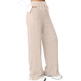 thumbnail image 1 of Womens Ribbed Wide Leg Lounge Pants with Pockets Comfy Loose Soft Knit Pants with Drawstring  M, 1 of 10