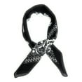 thumbnail image 1 of Womens Ribbon Scarf Set of 7 Paisley Pure Cotton Neck Kerchief (Black), 1 of 2