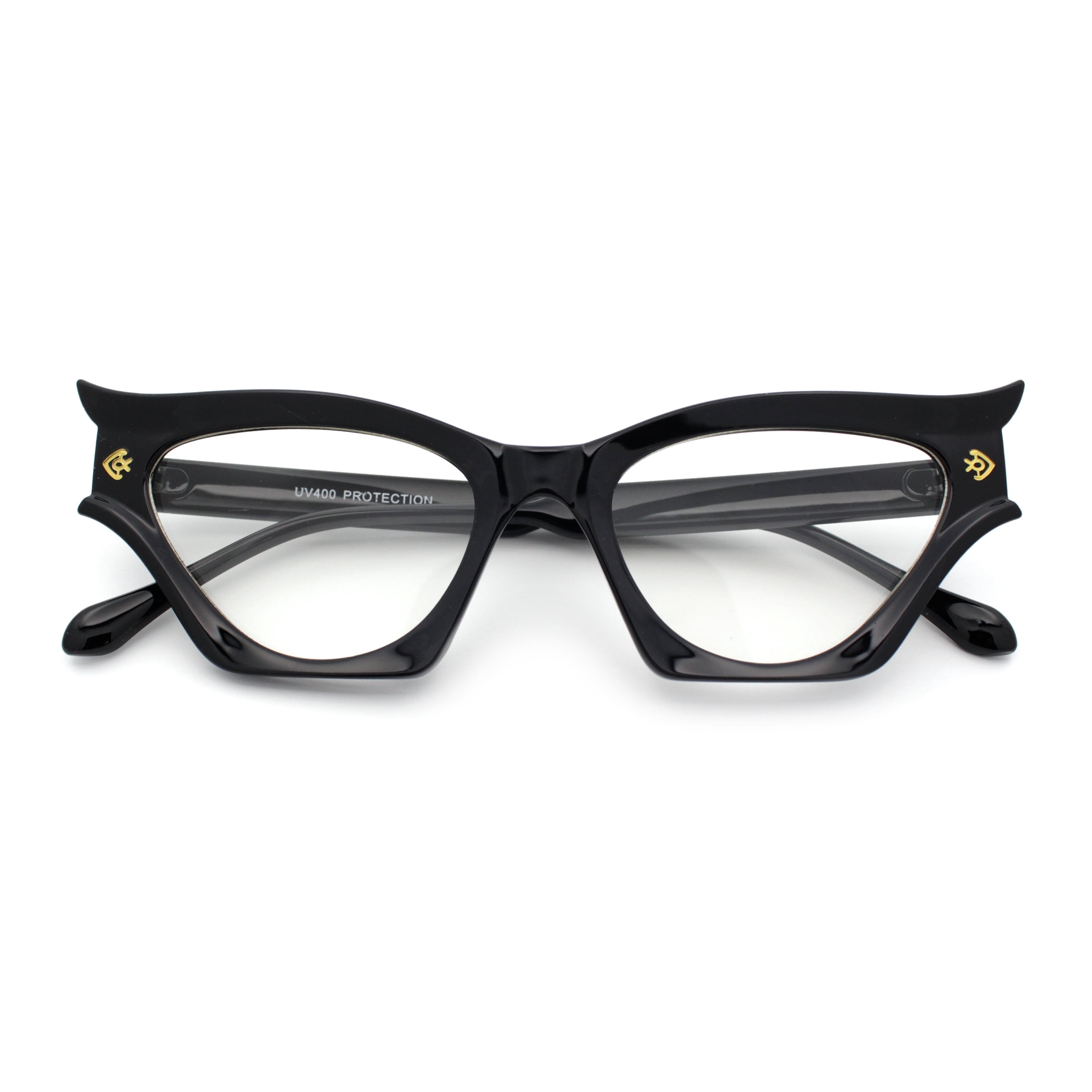 最終値下げ　新品　CTHY HIGH-END VINTAGE EYEWARE Womens Rich Golden Age Opulent Gothic Cat Eye Clear Lens Plastic