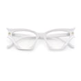 thumbnail image 1 of Womens Rich Golden Age Opulent Gothic Cat Eye Clear Lens Plastic Eyeglasses White, 1 of 1