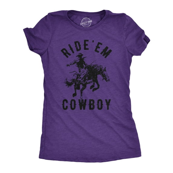 Womens Ride Em Cowboy Cowgirl Rodeo T shirt Funny Saying Cute Graphic Tee Womens Graphic Tees
