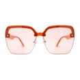 thumbnail image 1 of Womens Rimless Butterfly Chic Light Fashion Sunglasses Orange Light Brown, 1 of 4