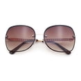 thumbnail image 1 of Womens Rimless Butterfly Metal Chain Jewel Arm Fashion Sunglasses Gold Brown - Brown, 1 of 8
