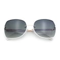 thumbnail image 1 of Womens Rimless Butterfly Metal Chain Jewel Arm Fashion Sunglasses Gold White - Green, 1 of 8