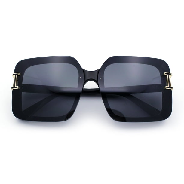 Womens Rimless Designer Fashion Oversized Rectangular  display picture 3