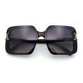 thumbnail image 1 of Womens Rimless Designer Fashion Oversized Rectangular Plastic Sunglasses All Brown, 1 of 8