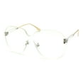 thumbnail image 1 of Womens Rimless Exposed Lens Oversize Shield Butterfly Sunglasses Clear, 1 of 4