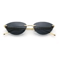 thumbnail image 1 of Womens Rimless Metal Rim Cat Eye Pyramid Stud Jewel Arm Sunglasses Gold - Black, 1 of 8