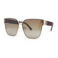 thumbnail image 1 of Womens Rimless Metal Rim Horn Rim Rectangle Designer Fashion Sunglasses Gold Brown - Brown, 1 of 4