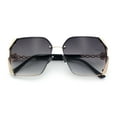 thumbnail image 1 of Womens Rimless Metal Rim Rectangle Butterfly Luxe Fashion Sunglasses Gold - Smoke, 1 of 1