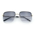 thumbnail image 1 of Womens Rimless Rectangle Rhinestone Heart Jewel Studded Lens Metal Sunglasses Gold - Smoke, 1 of 1
