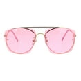 thumbnail image 1 of Womens Rimless Rectangular Luxury Designer Style Metal Rim Sunglasses Gold Pink, 1 of 4