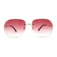 thumbnail image 1 of Womens Rimless Rhinestone Jewel Diva Metal Rim Sunglasses Gold Burgundy, 1 of 4