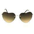 thumbnail image 1 of Womens Rimless Tie Dye Oceanic Gradient Lens Heart Sunglasses Gold Brown, 1 of 4