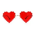 thumbnail image 1 of Womens Rimless Unique Laced Edge Heart Shape Retro Sunglasses Gold Red, 1 of 4