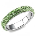 thumbnail image 1 of Womens Ring Anillo Para Mujer Stainless Steel Ring with Top Grade Crystal in Peridot, 1 of 5