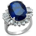 thumbnail image 1 of Womens Ring Anillo Para Mujer Stainless Steel Ring with Synthetic Spinel in London Blue, 1 of 4