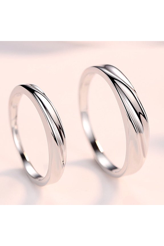 Womens Ring Fashion Interwoven Silver Ring for Women or Men Leaves Design Electroplated Band Ring Korean Style Open Ring and Band Ring for Her or Him