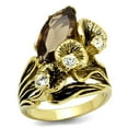 thumbnail image 1 of Womens Ring Flowers Brown Marquise Stainless Steel Ring, 1 of 4