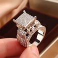 thumbnail image 1 of Womens Ring Micro Paved Zircon Love Heart Copper Electroplated Geometric Jewelry Gift For Her For Everyday Use, 1 of 6