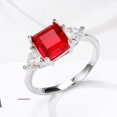 thumbnail image 1 of Womens Ring With Cubic Zirconia Stones Anniversary Gift Fashion Brass Band Geometric Design And Emerald Cut 10mm Wide, 1 of 3
