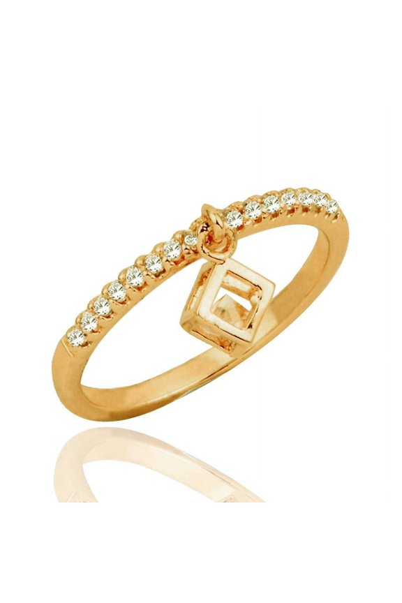 Womens Ring With Zircon Cube Crystal Ball Pendant Electroplated Alloy Fashion Trendy Elegant Design Gift For Her