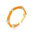 thumbnail image 1 of Womens Ring Zircon Set Drip Oil Copper Bamboo Design Adjustable Fashion Accessory Durable Statement Piece Size, 1 of 5