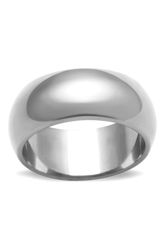 Womens Rings High Polished Stainless Steel Wide Band Ring TK1391N