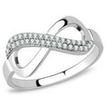 thumbnail image 1 of Womens Rings High polished (no plating) 316L Stainless Steel Ring with AAA Grade CZ in Clear DA054, 1 of 5