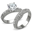 thumbnail image 1 of Womens Rings High polished (no plating) 316L Stainless Steel Ring with AAA Grade CZ in Clear TK1228, 1 of 4