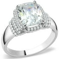 thumbnail image 1 of Womens Rings High polished (no plating) 316L Stainless Steel Ring with Cubic in Clear DA024, 1 of 5