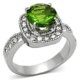 thumbnail image 1 of Womens Rings High polished (no plating) 316L Stainless Steel Ring with Glass in Peridot TK1227, 1 of 4
