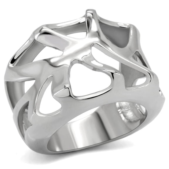 Womens Rings High polished (no plating) 316L Stainless Steel Ring with No Stone TK146