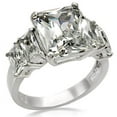 thumbnail image 1 of Womens Rings High polished (no plating) Stainless Steel Ring with AAA Grade CZ in Clear TK007, 1 of 5