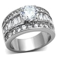 thumbnail image 1 of Womens Rings High polished (no plating) 316L Stainless Steel Ring with AAA Grade CZ in Clear TK1232, 1 of 4