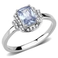 thumbnail image 1 of Womens Rings High polished (no plating) Stainless Steel Ring with AAA Grade CZ in Light Amethyst DA246, 1 of 5
