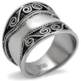 thumbnail image 1 of Womens Rings High polished (no plating) Stainless Steel Ring with No Stone TK052, 1 of 5