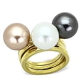 thumbnail image 1 of Womens Rings High polished (no plating) Stainless Steel Ring with Synthetic Pearl in Gray TK1371, 1 of 4