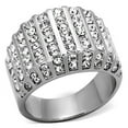 thumbnail image 1 of Womens Rings High polished (no plating) Stainless Steel Ring with Top Grade Crystal in Clear TK1447, 1 of 4