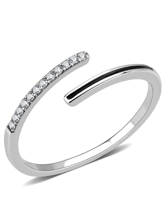 Womens Rings No Plating 316L Stainless Steel Ring with Epoxy in Jet DA312