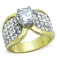 thumbnail image 1 of Womens Rings Two-Tone IP Gold (Ion Plating) Stainless Steel Ring with AAA Grade CZ in Clear TK1547, 1 of 4