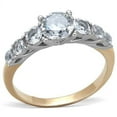 thumbnail image 1 of Womens Rings Two-Tone IP Rose Gold 316L Stainless Steel Ring with AAA Grade CZ in Clear TK1794, 1 of 4