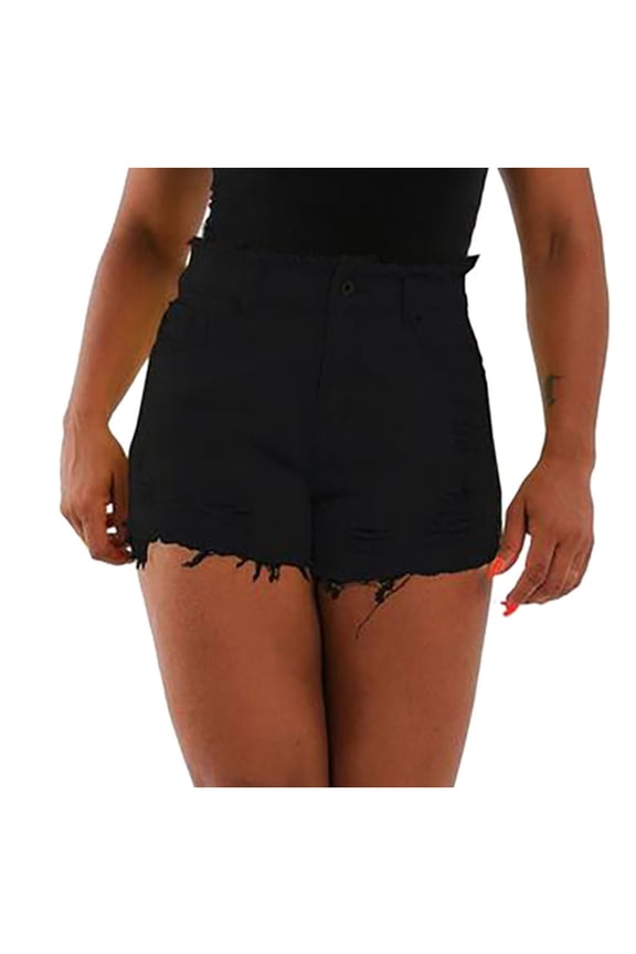 Womens Ripped Denim Shorts Mid Rise Body Enhancing Curvy Cutoff Distressed Jeans, 2025 Under 10 Dollar Limited Time