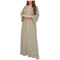 thumbnail image 1 of Womens Robe Lady's Gold Stamped Gown Shower Robe Grey L, 1 of 4