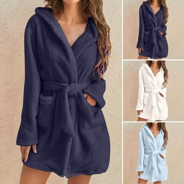 Robes for Women, LOFIR Long Womens Robes, Cozy Soft Fluffy Fleece Front ...